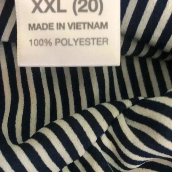 Time and tru plus size top/blouse XXL navy and white - Picture 7 of 7